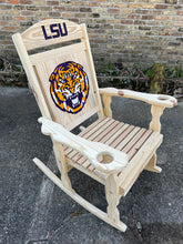 3D laser carved LSU rocking chair