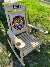 3D laser carved LSU rocking chair