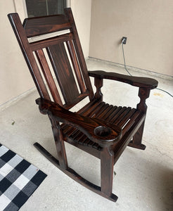 Rafi build mahogany glass sealed rocking chairs