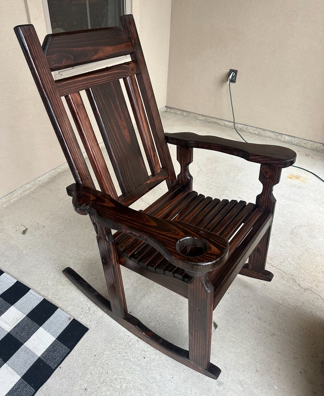 Rafi build mahogany glass sealed rocking chairs