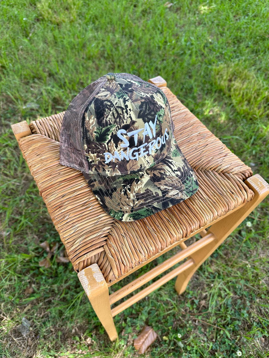 Nba Youngbly inspired “Stay Dangerous” Camo TruckerHat