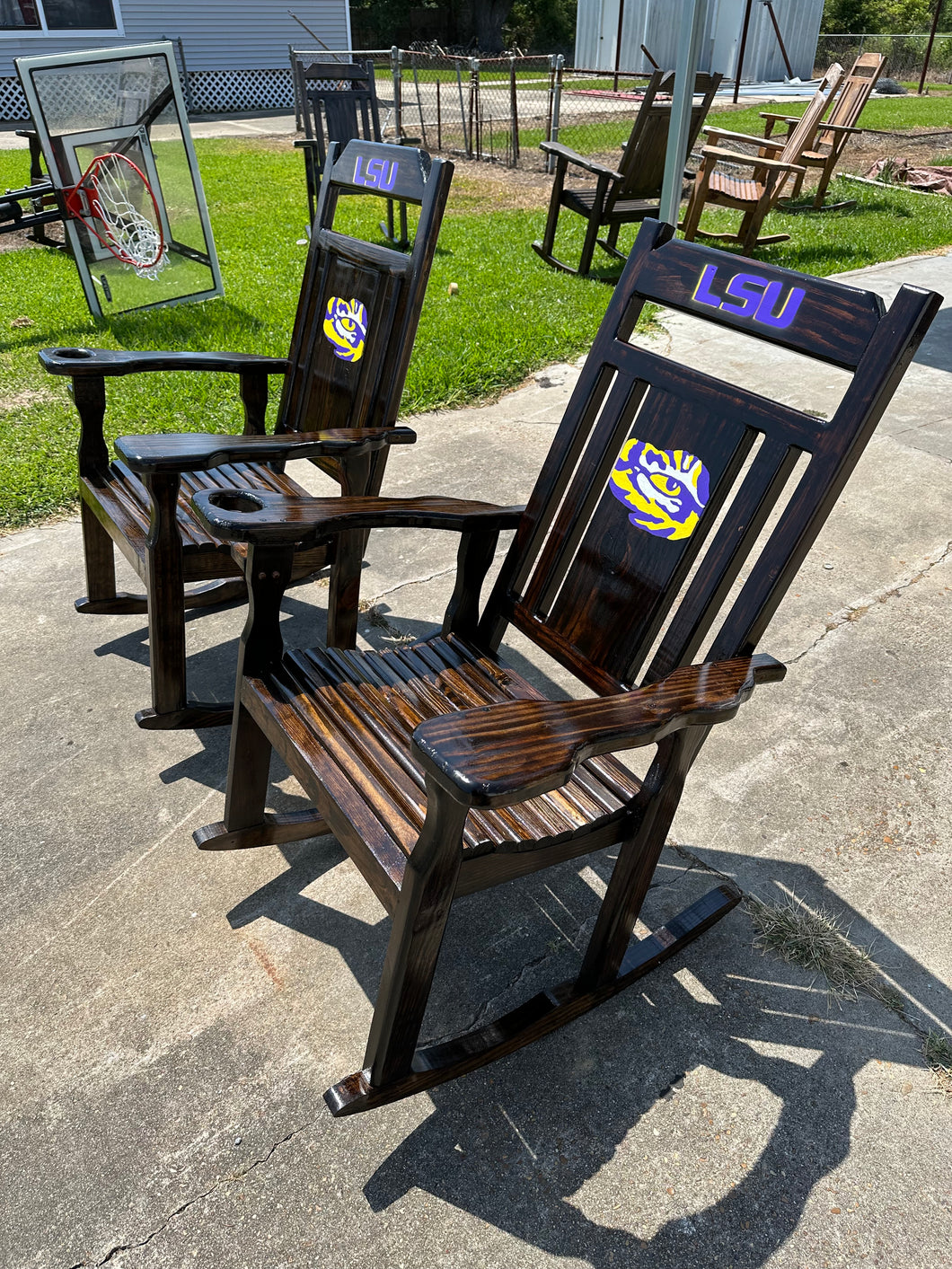 LSU chairs mahogany set