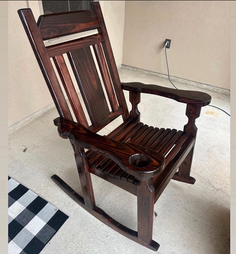 Mahogany glass sealed Rocking Chair