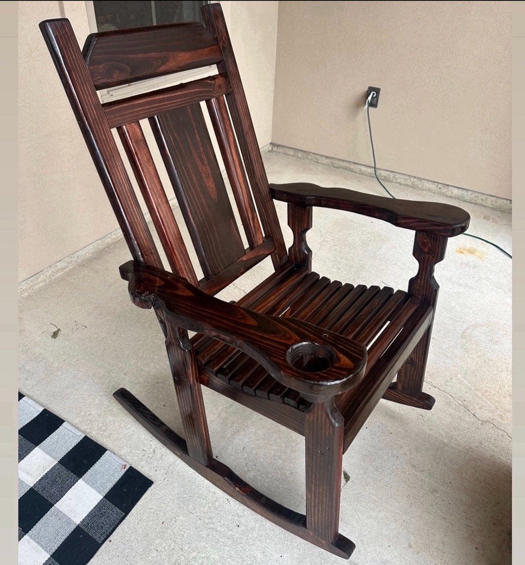 Mahogany glass sealed Rocking Chair