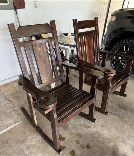 Dark Rich Mahogany Rocking Chairs