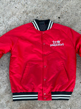 Stay Dangerous red bomber jacket