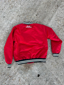 Stay Dangerous red bomber jacket