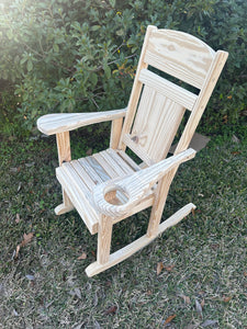 Custom kids rocking chair with cup holder