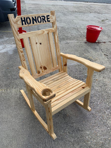 1 natural rocking chair with custom name