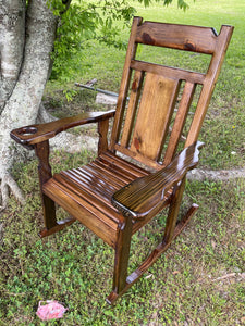 Special mahogany glass sealed stained rocker Treated Wood