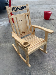 1 natural rocking chair with custom name