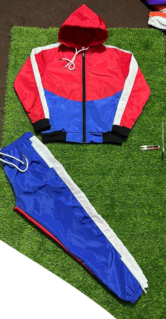 Red/royal premium windbreaker set