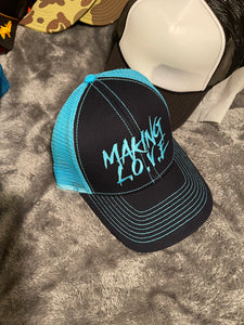 Aqua ML premium Dad trucker Hat