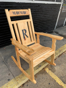 1 natural rocking chair with custom name