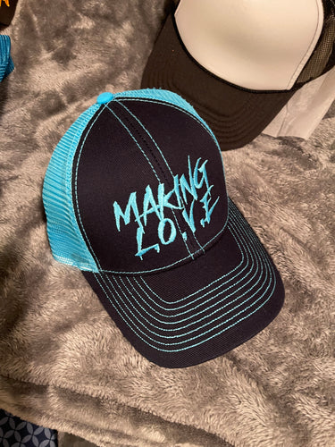 Aqua ML premium Dad trucker Hat